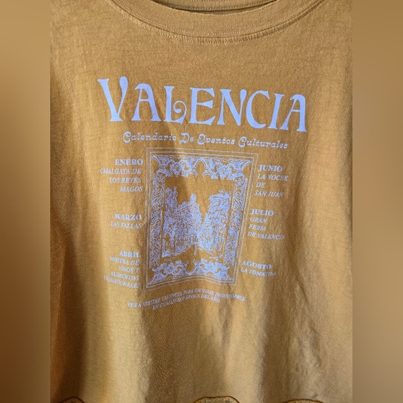 Maeve Anthropologie "Valencia" Graphic Crop TeeSun-Drenched Spanish Vibes - Picture 2 of 6